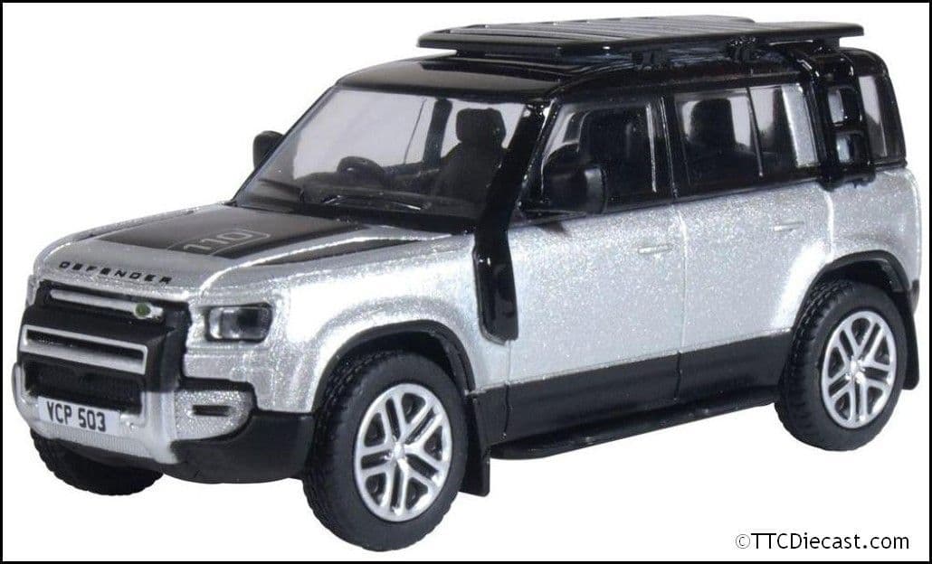 Oxford 76ND110001 New Defender 110 Silver/Grey, OO Gauge