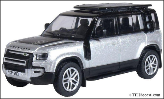 Oxford 76ND110001 New Defender 110 Silver/Grey, OO Gauge