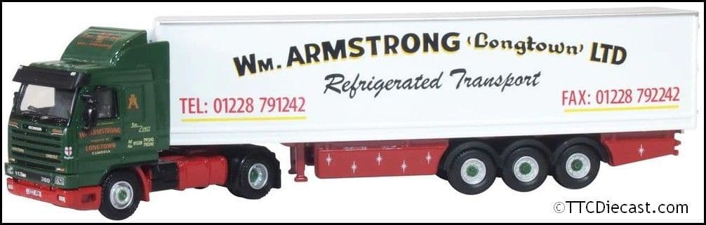 Oxford 76S143005 Scania 143 40ft Fridge Trailer William Armstrong 1:76 Scale
