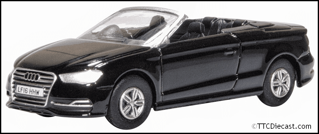 Oxford 76S3002 Audi S3 Cabriolet Mythos Black, OO Gauge