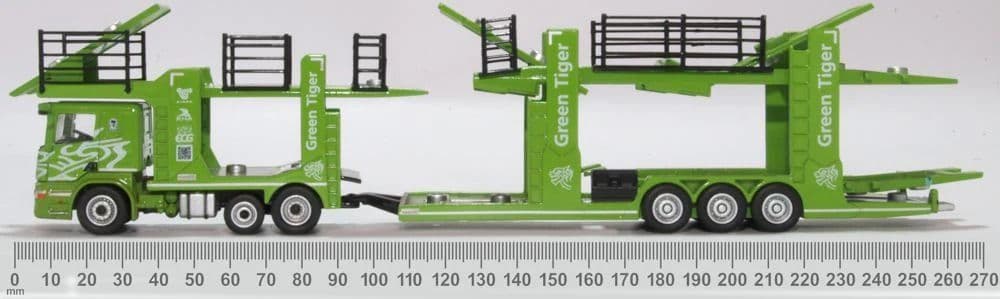 Oxford 76SCT004 Scania Car Transporter Green Tiger*LAST FEW*