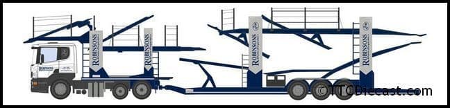 Oxford 76SCT007 Scania Car Transporter Robinsons Autologis
