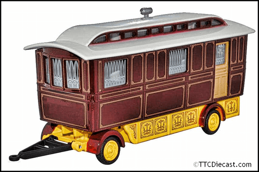 Oxford 76SCV001 Showmans Caravan Maroon, OO Gauge*LAST FEW*