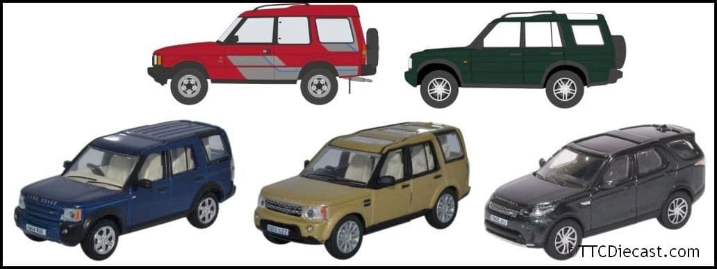 Oxford 76SET77 Land Rover Discovery 5 Piece Set 1/2/3/4/5 1/76 Scale