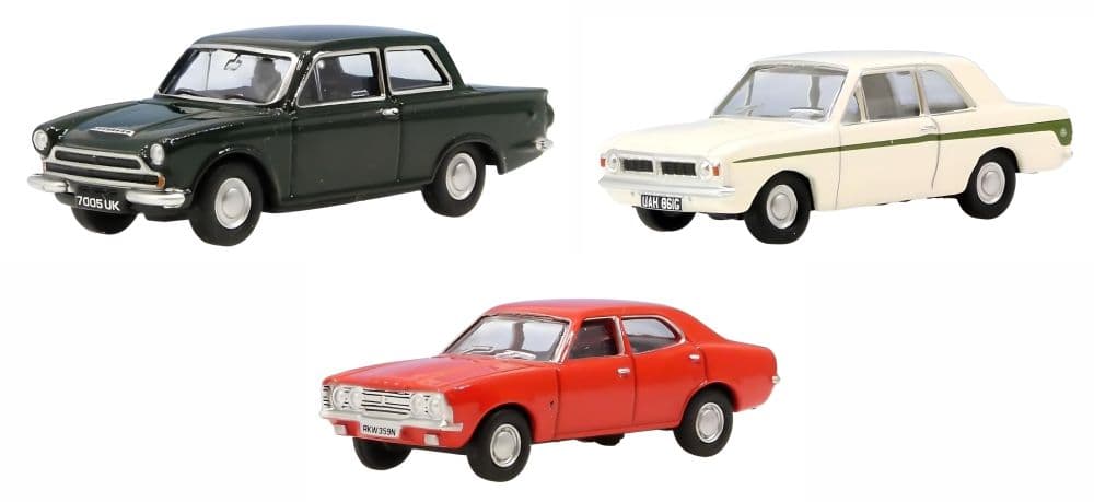 Oxford 76SET84 3 Piece Ford Cortina Set Mk1/2/3 1/76 Scale