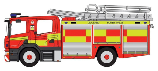 Oxford 76SFE012 Scania Pump Ladder CP28 South Wales Fire + Rescue 1/76 Scale