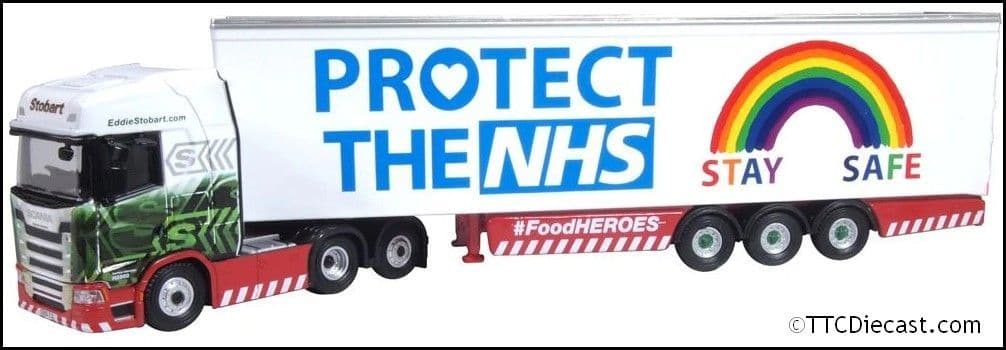 Oxford 76SNG005 Scania New Generation (S) Box Trailer Stobart NHS 1:76 Scale