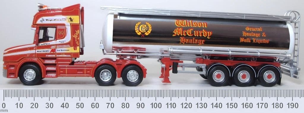 Oxford 76TCAB011 Scania T Cab Cylindrical Tanker Wilson McCurdy - 1/76 Scale