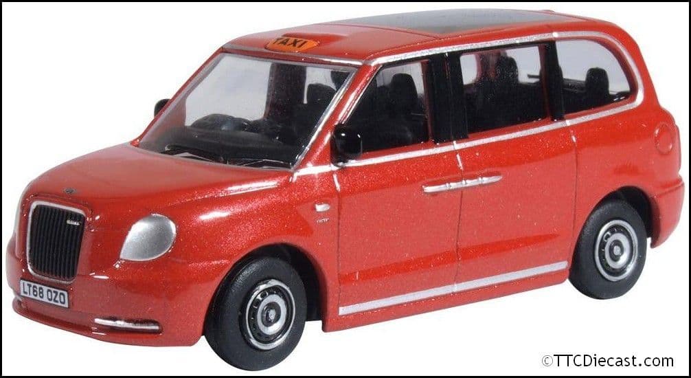 Oxford 76TX5002 LEVC TX Taxi Tupelo Red, OO Gauge