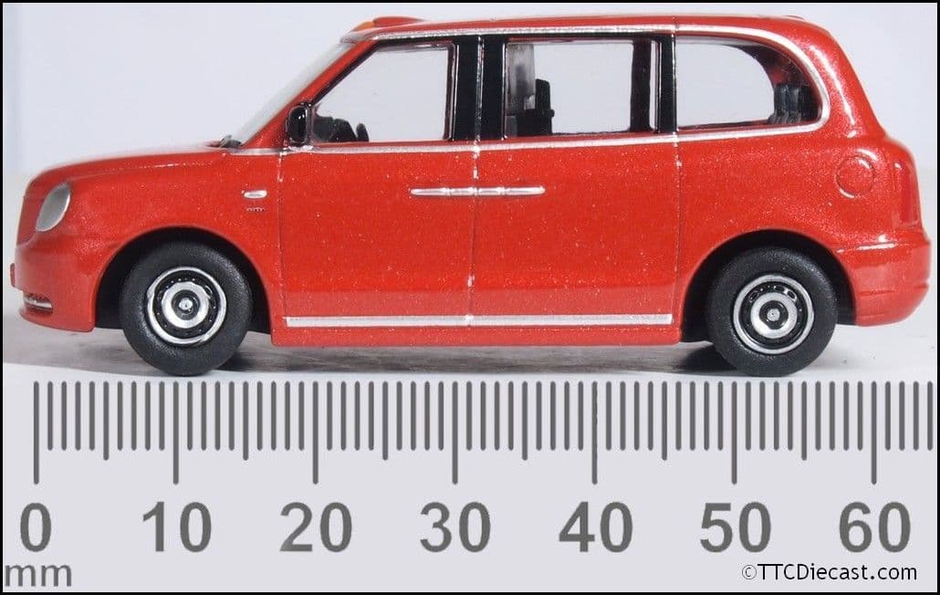 Oxford 76TX5002 LEVC TX Taxi Tupelo Red, OO Gauge