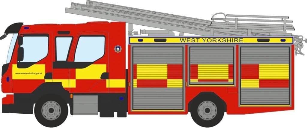 Oxford 76VEO001 Volvo FL Emergency One Pump Ladder West Yorkshire 1/76 Scale