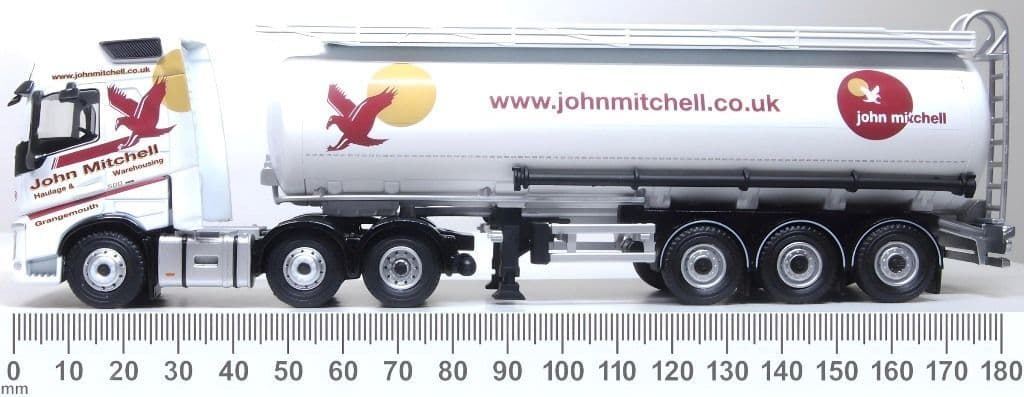 Oxford 76VOL4012 Volvo FH4 Cylindrical Tanker John Mitchell 1/76 Scale