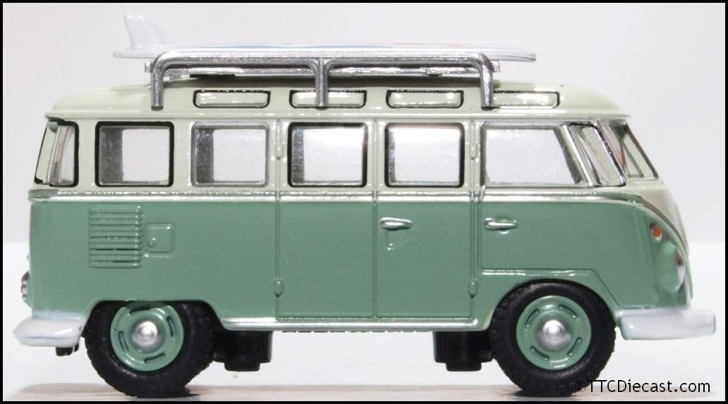 Oxford 76VWS005 VW T1 Samba Bus/Surfboards Turquoise/Blue - 1/76 Scale, OO Gauge