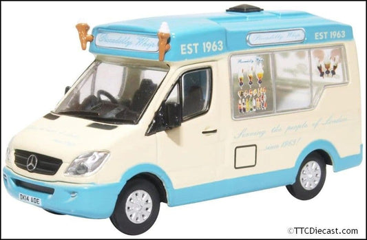 Oxford 76WM007 Whitby Mondial Ice Cream Van Piccadilly - 1/76 Scale