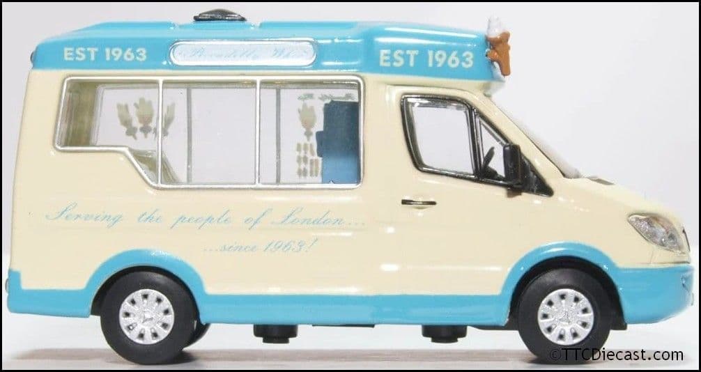 Oxford 76WM007 Whitby Mondial Ice Cream Van Piccadilly - 1/76 Scale