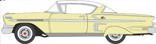 Oxford 87CIS58002 Chevrolet Impala Sport Coupe 1958 Colonial Cream/White - 1/87 Scale