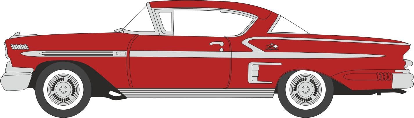 Oxford 87CIS58003 Chevrolet Impala Sports Coupe Rio Red 1958 1/87 Scale