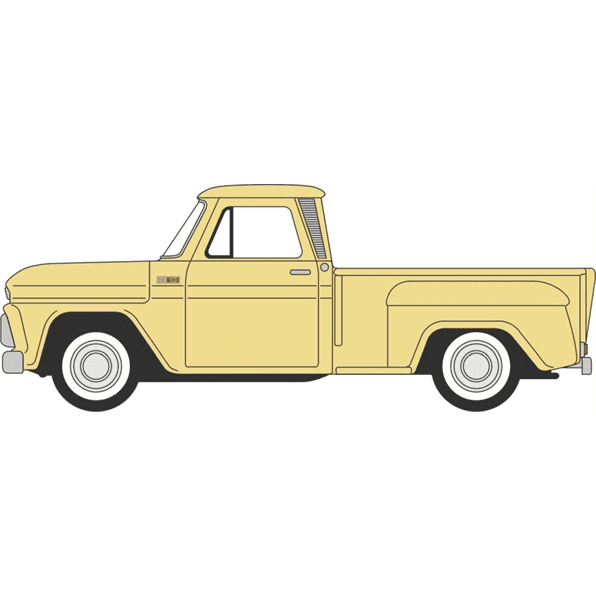 Oxford 87CP65007 Chevrolet Stepside Pick Up 1965 Yellow 1:87 Scale