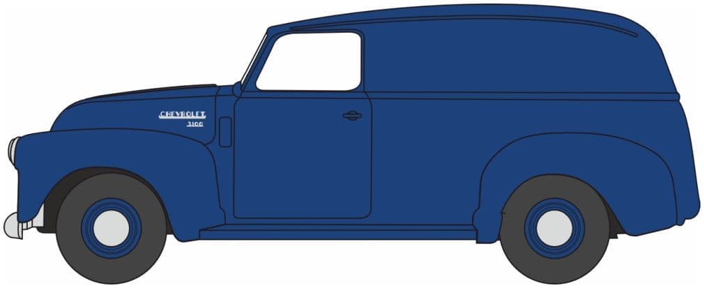 Oxford 87CV50006 Chevrolet Panel Van Mariner Blue 1950  HO Gauge - PRE ORDER £10.95