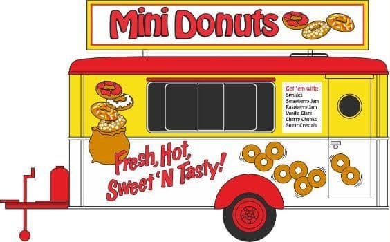 Oxford  87TR019 Mobile Trailer Mini Donuts 1/87 Scale *PRE ORDER £ 13.95*