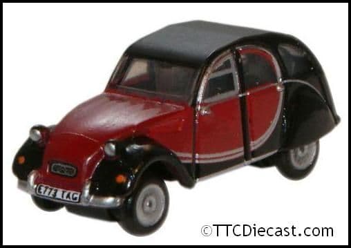 Oxford NCT001 Citroen 2CV Charleston - Maroon/Black