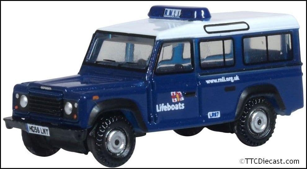 Oxford NDEF014 Land Rover Defender Station Wagon RNLI 1:148 Scale