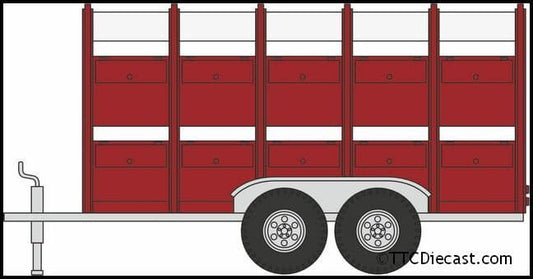 Oxford NFARM004 Livestock Trailer Red