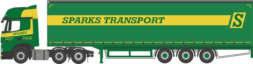 Oxford NMB006 Mercedes Actros Curtainside Sparks