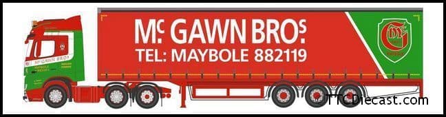 Oxford NMB007 Mercedes Actros Curtainside - McGawn Bros - N Gauge