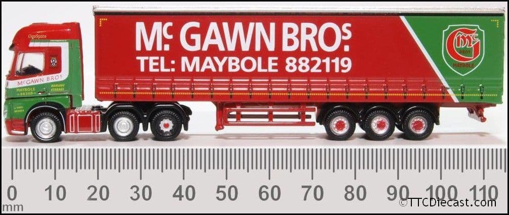 Oxford NMB007 Mercedes Actros Curtainside - McGawn Bros - N Gauge