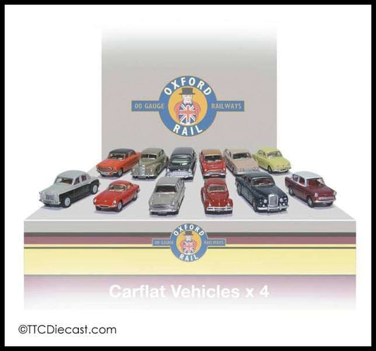 Oxford Rail OR76CPK001 Carflat Pack 1960s Cars - Set of 4