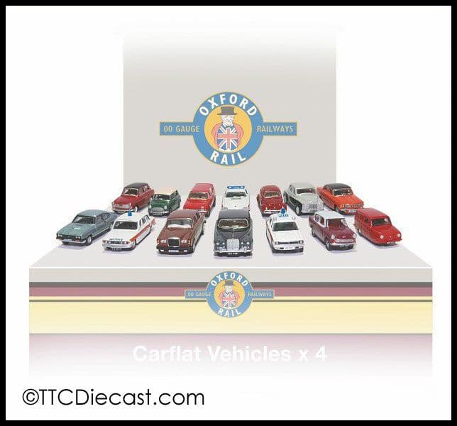 Oxford Rail OR76CPK002 Carflat Pack 1970s Cars - Set of 4
