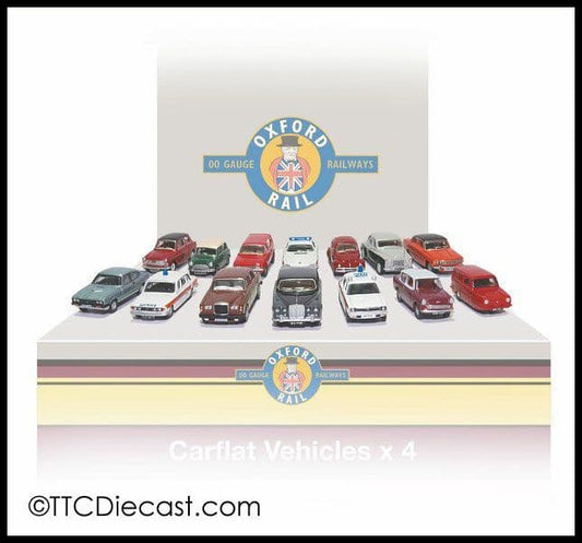 Oxford Rail OR76CPK002 Carflat Pack 1970s Cars - Set of 4