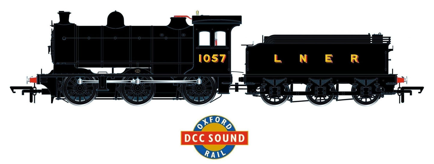 Oxford Rail OR76J26001XS J26 Loco LNER 0-6-0 Class J26 1057 (Sound)