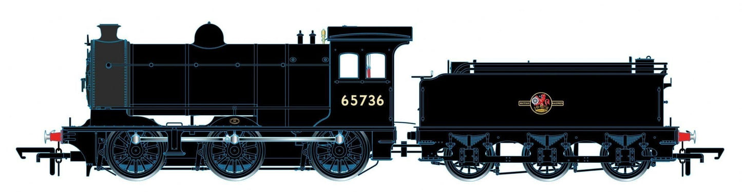 Oxford Rail OR76J26003 J26 Loco BR Late Crest 0-6-0 Class J26 65736