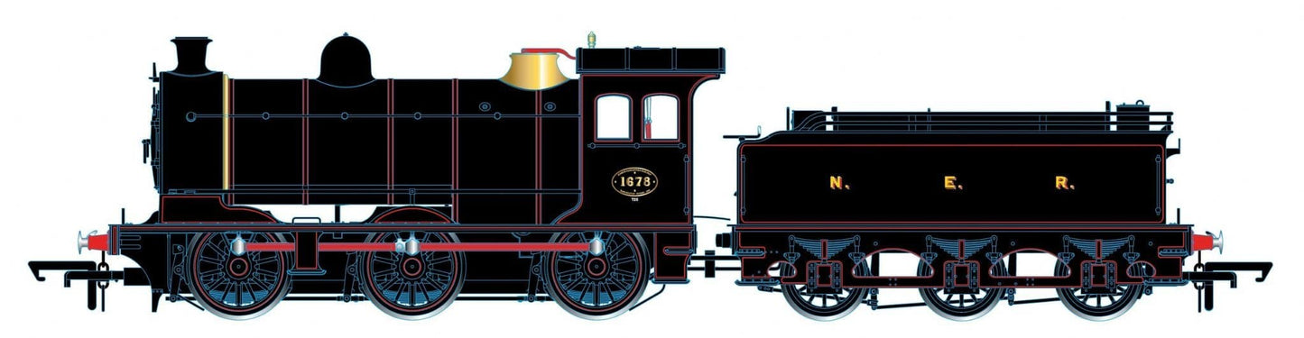 Oxford Rail OR76J26004 Class J26 0-6-0 NER P2 (lined black) 1678, OO Gauge