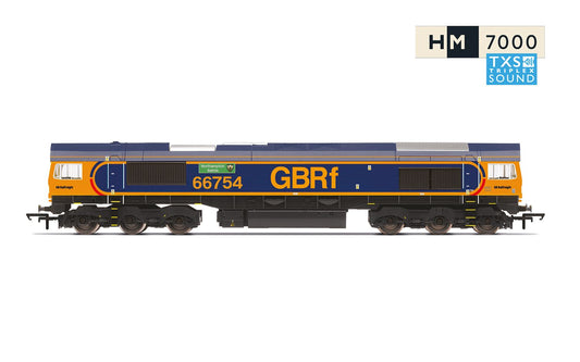 Hornby R30353TXS GBRf, Class 66 66754 'Northampton Saints' - Era 11 (Sound) - OO Gauge