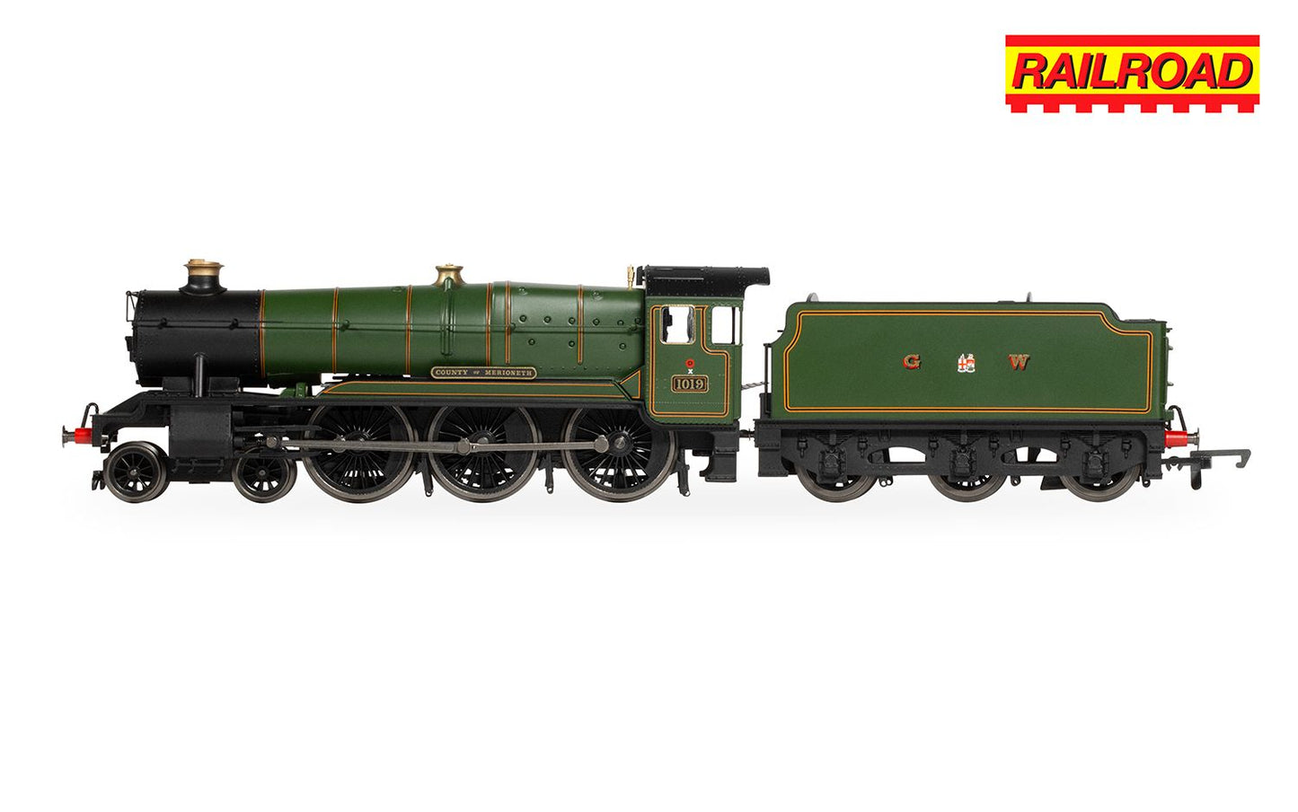 Hornby R30376 RailRoad GWR, Class 1000, 'County of Merioneth' Train Pack - Era 3, OO Gauge