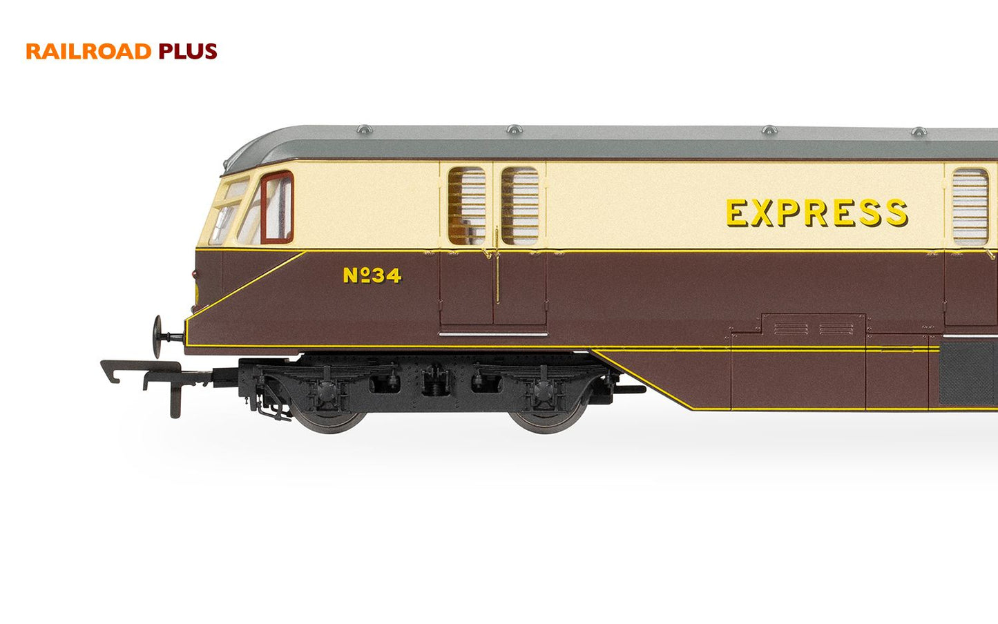 Hornby R30384 RailRoad Plus GWR, Bo-Bo, No. 34 Parcels Car, Era 3, OO Gauge