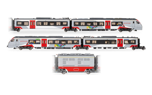 Hornby R30446 Greater Anglia Class 755-4 FLIRT 4 Car Pride Livery Train Pack, OO Gauge