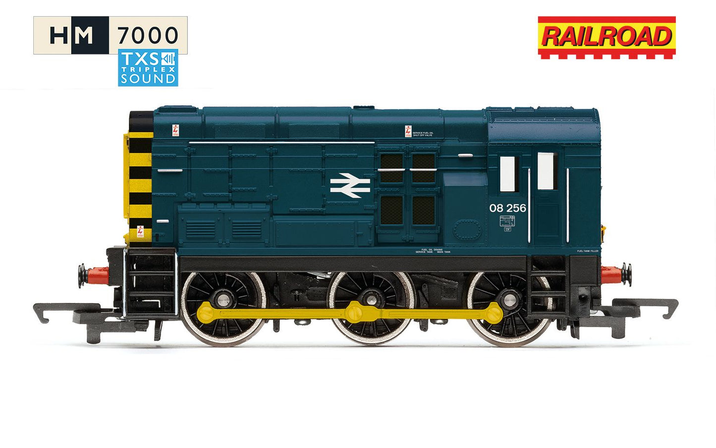 Hornby R30546TXS RailRoad Class 08 BR Blue 08256 - Sound Fitted OO Gauge *PRE ORDER £107.99*