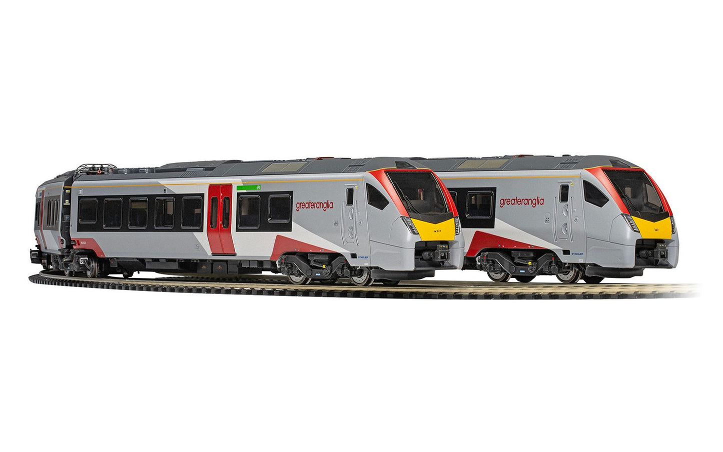 Hornby R3963 Greater Anglia, Class 755/3 'Flirt' 3 Car Train Pack 755327 - Era 11, OO Gauge