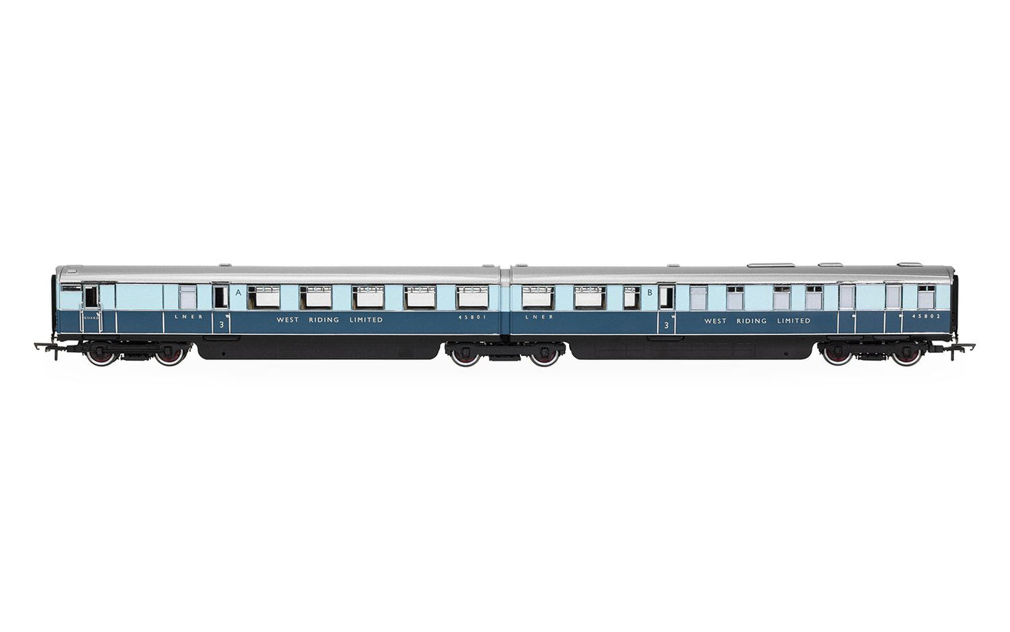 Hornby R40477 LNER West Riding Limited Brake Third & Kitchen Third Articulated Coach pack OO Gauge