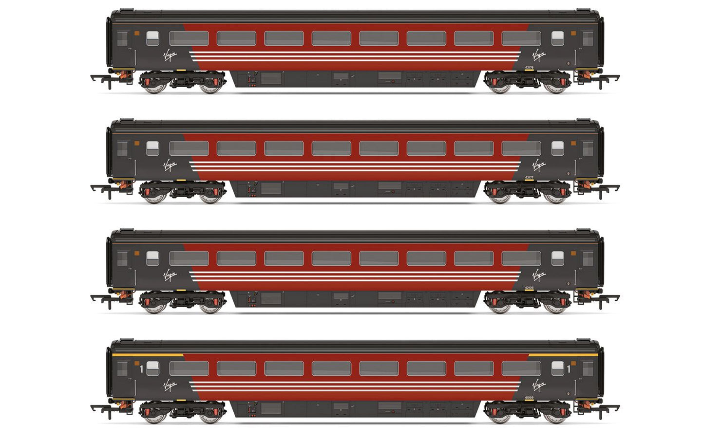 Hornby R40569 Virgin Mk3 Coach Pack (TS 42176, TS 42177, TS 42105 & TF 41059) OO Gauge *PRE ORDER £179.99*