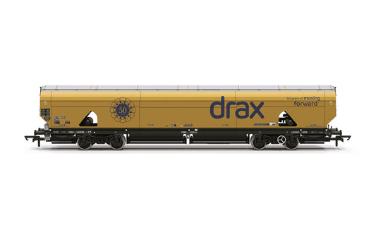 Hornby R60322 Drax Biomass Gold 50th Anniversary Wagon OO Gauge *PRE ORDER £40.49*