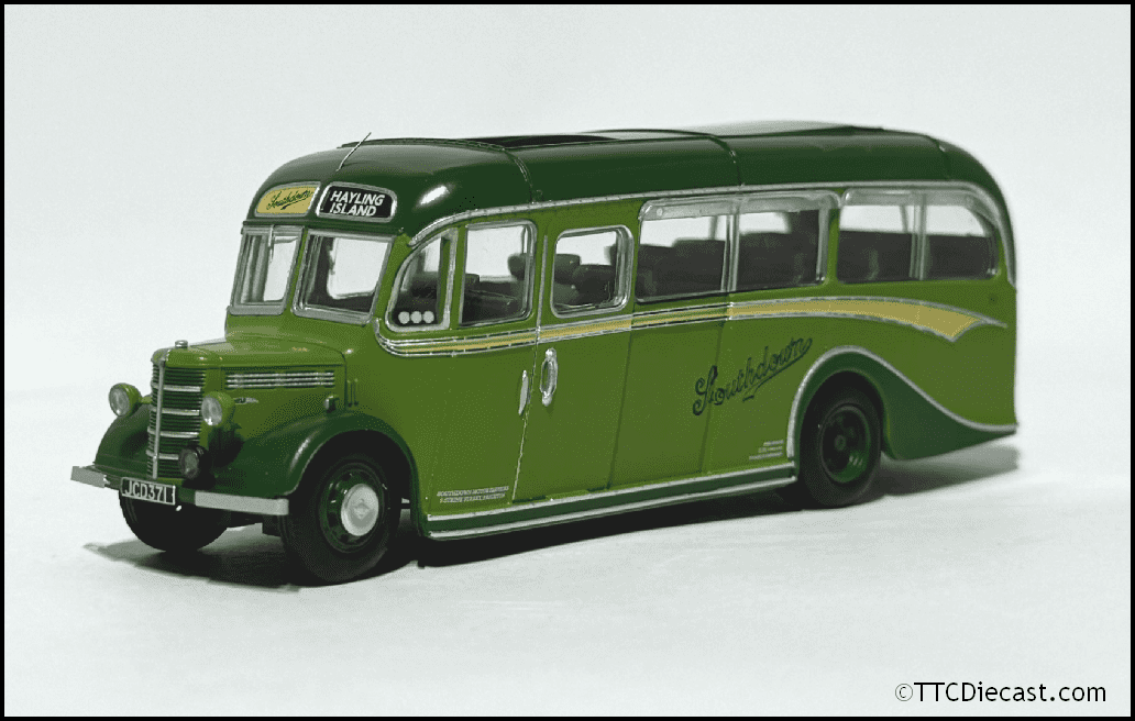 Rapido 920011 Bedford OB Duple Vista, Southdown, TTCDIECAST EXCLUSIVE, 1:76 Scale