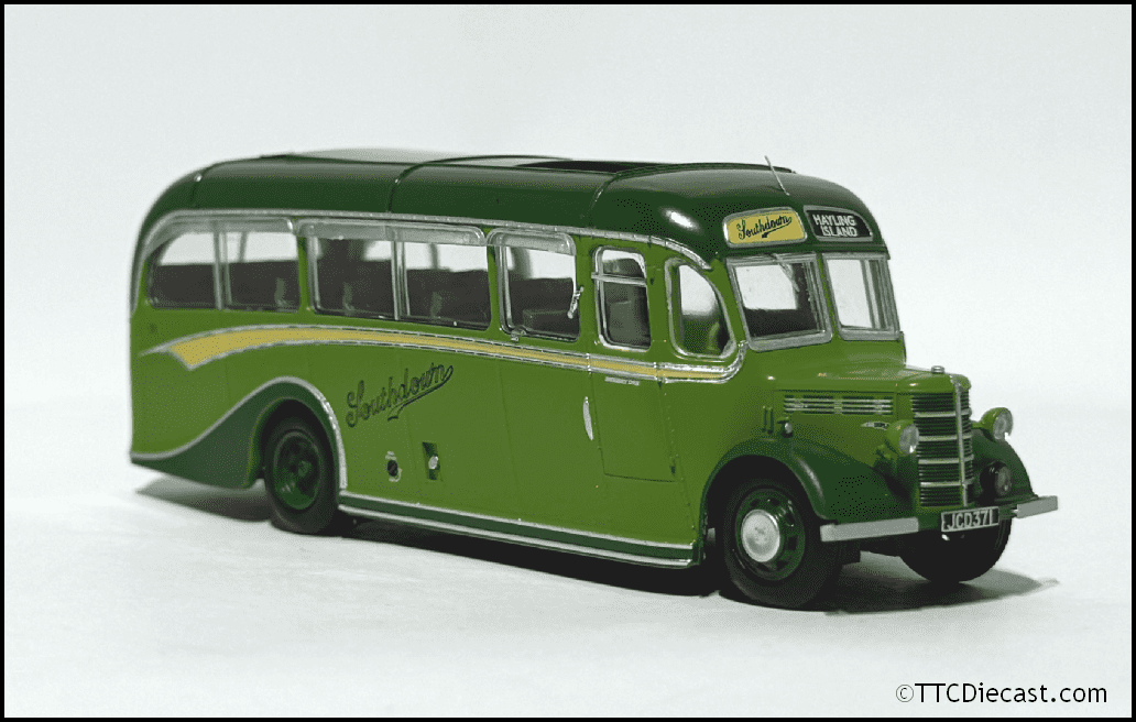 Rapido 920011 Bedford OB Duple Vista, Southdown, TTCDIECAST EXCLUSIVE, 1:76 Scale