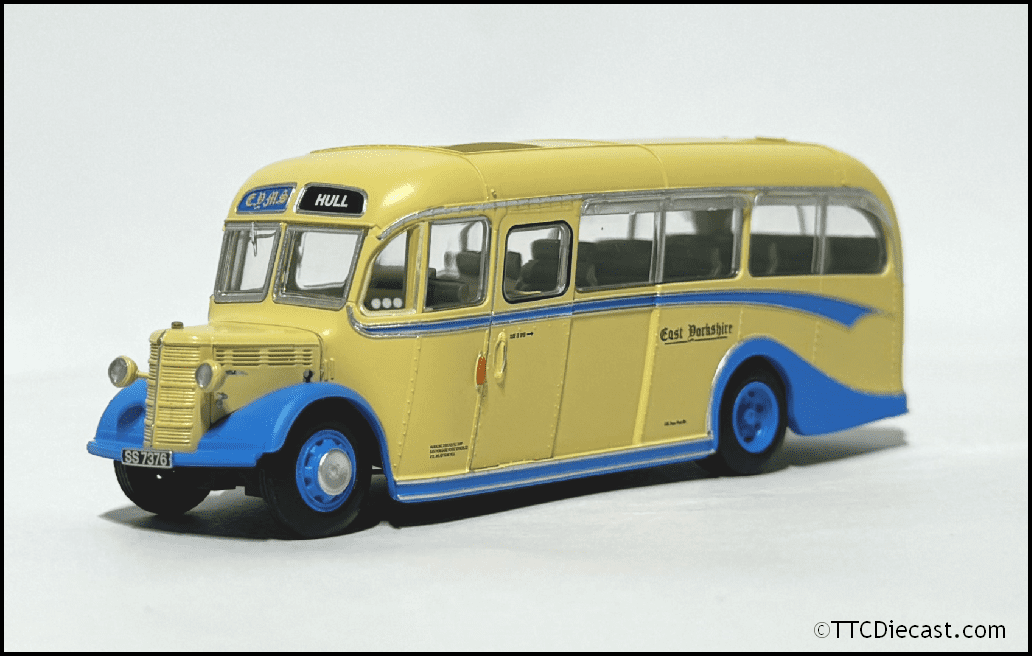 Rapido 920012 Bedford OB Duple Vista, East Yorkshire, TTCDIECAST EXCLUSIVE, 1:76 Scale