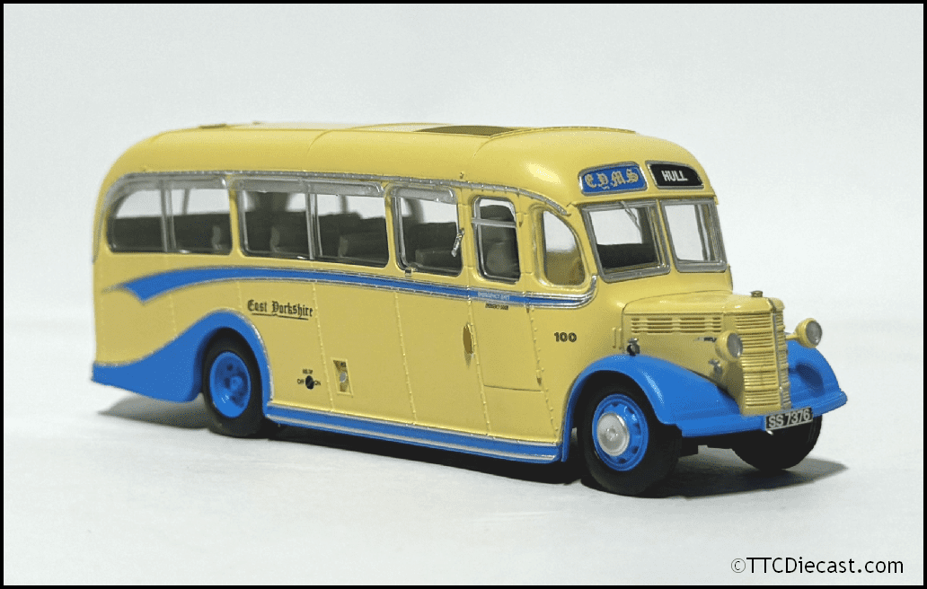 Rapido 920012 Bedford OB Duple Vista, East Yorkshire, TTCDIECAST EXCLUSIVE, 1:76 Scale