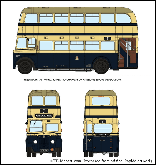 Rapido 900002, New Look Guy Arab IV, Birmingham City Transport, 3064, 7 Portland Road